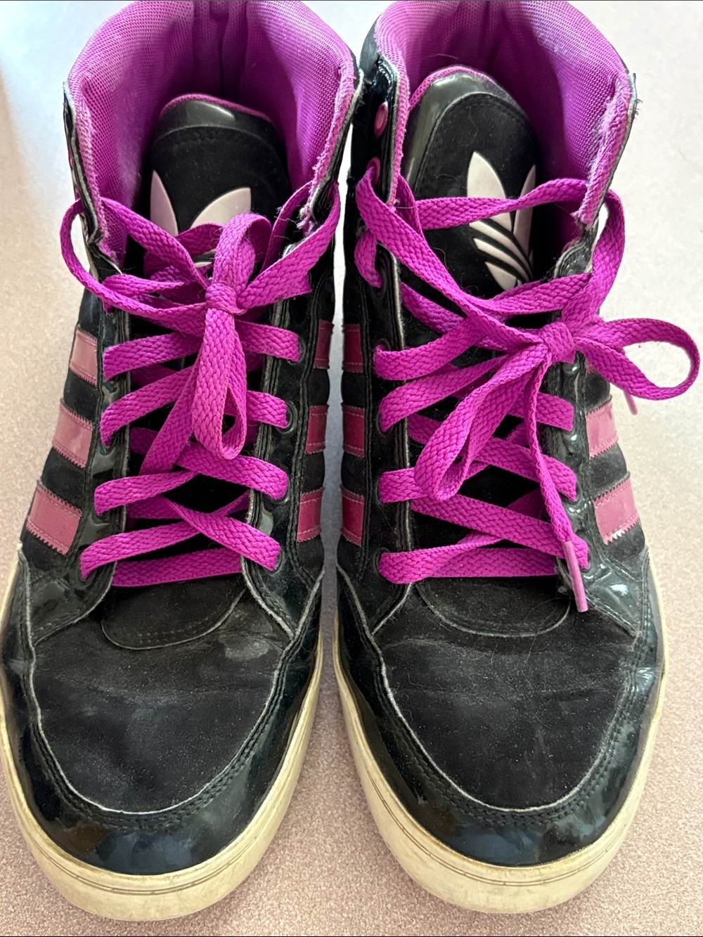 adidas Black and Purple High-Top mens Sneakers size 10